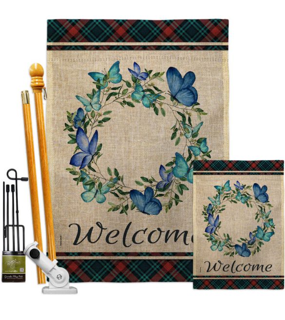 Butterflies Wreath - Sweet Home Inspirational Vertical Impressions Decorative Flags HG170029 Made In USA - Image 18