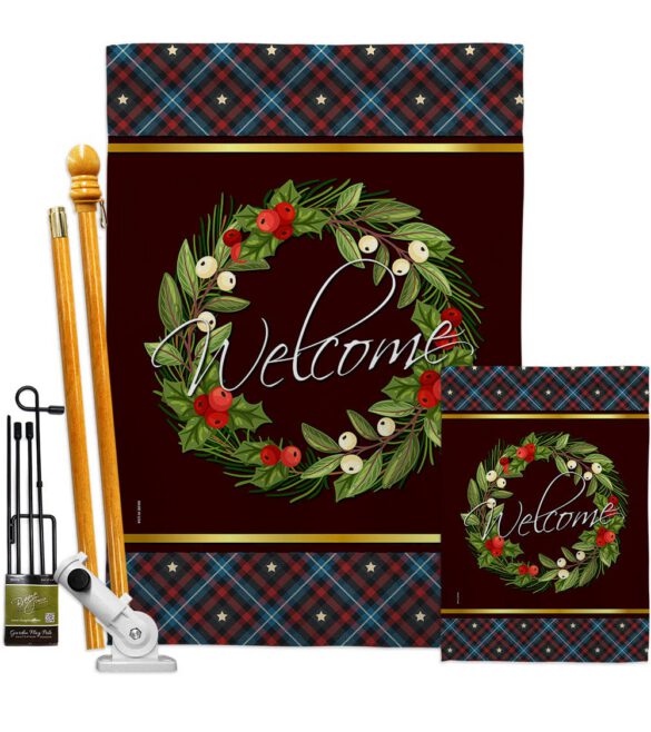 Christmas Berry Wreath - Sweet Home Inspirational Vertical Impressions Decorative Flags HG170030 Made In USA - Image 6