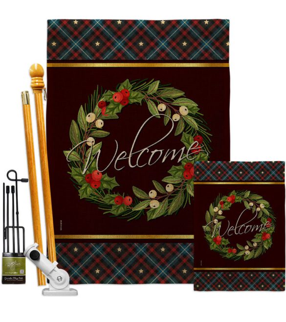 Christmas Berry Wreath - Sweet Home Inspirational Vertical Impressions Decorative Flags HG170030 Made In USA - Image 18