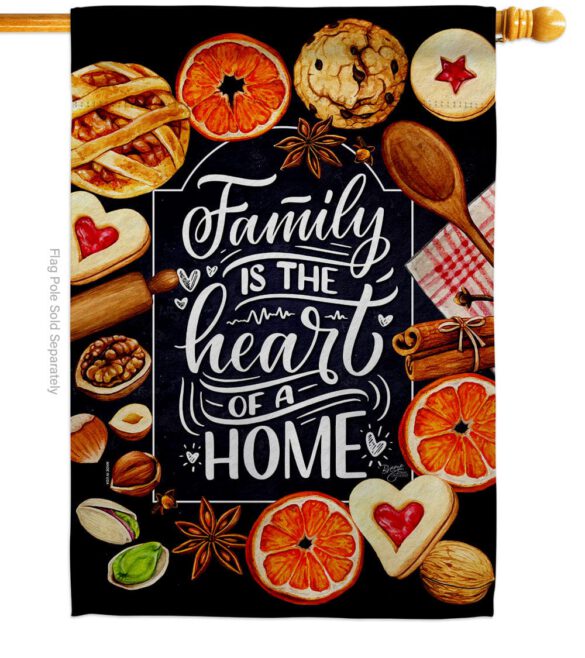 Family is Heart - Sweet Home Inspirational Vertical Impressions Decorative Flags HG100076 Made In USA - Image 2