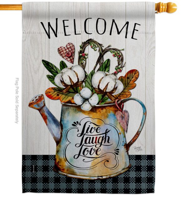 Cotton Bouquet - Sweet Home Inspirational Vertical Impressions Decorative Flags HG100079 Made In USA - Image 2