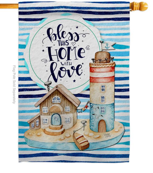 Bless Home Love - Sweet Home Inspirational Vertical Impressions Decorative Flags HG100083 Made In USA - Image 2