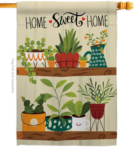 Group Plants - Sweet Home Inspirational Vertical Impressions Decorative Flags HG100086 Made In USA - Image 2