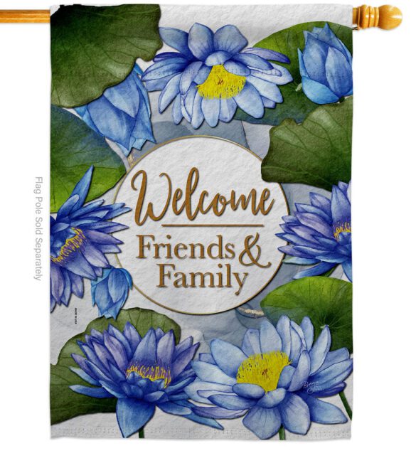 Blue Lotus - Sweet Home Inspirational Vertical Impressions Decorative Flags HG120250 Made In USA - Image 2