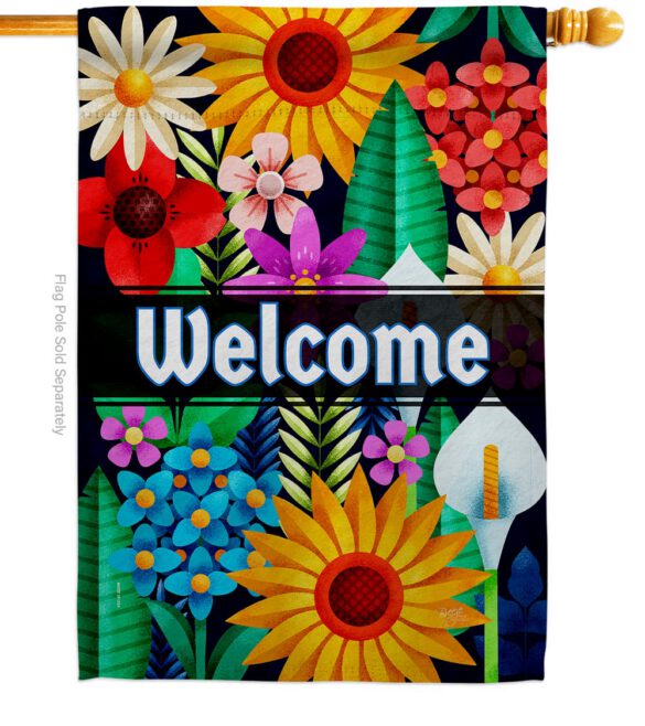 Colorful Floral - Sweet Home Inspirational Vertical Impressions Decorative Flags HG137515 Made In USA - Image 2