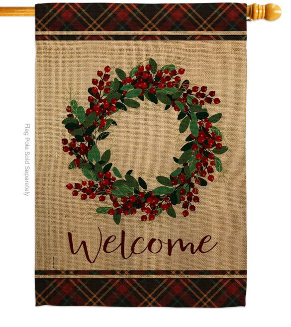 Berries Wreath - Sweet Home Inspirational Vertical Impressions Decorative Flags HG170026 Made In USA - Image 2