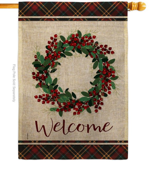 Berries Wreath - Sweet Home Inspirational Vertical Impressions Decorative Flags HG170026 Made In USA - Image 14