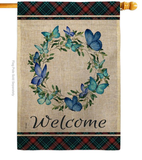 Butterflies Wreath - Sweet Home Inspirational Vertical Impressions Decorative Flags HG170029 Made In USA - Image 14