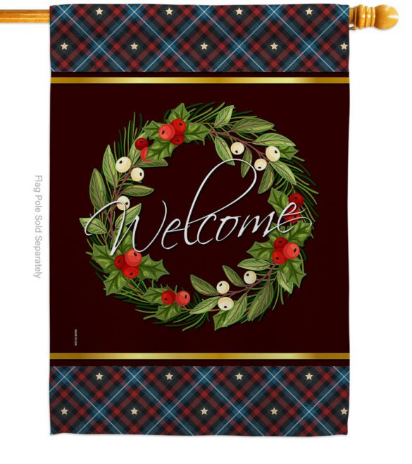 Christmas Berry Wreath - Sweet Home Inspirational Vertical Impressions Decorative Flags HG170030 Made In USA - Image 2