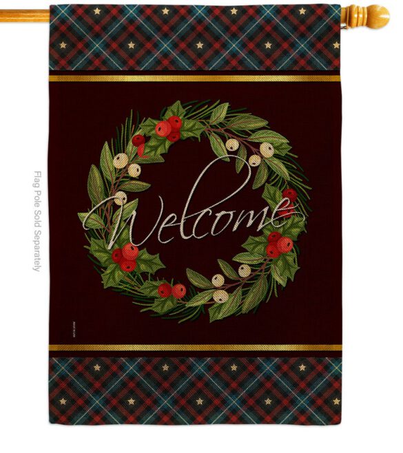 Christmas Berry Wreath - Sweet Home Inspirational Vertical Impressions Decorative Flags HG170030 Made In USA - Image 14