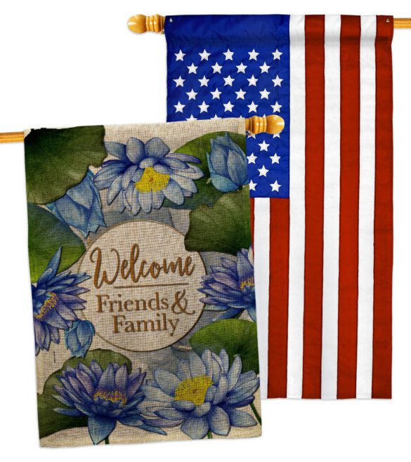 Blue Lotus - Sweet Home Inspirational Vertical Impressions Decorative Flags HG120250 Made In USA - Image 31