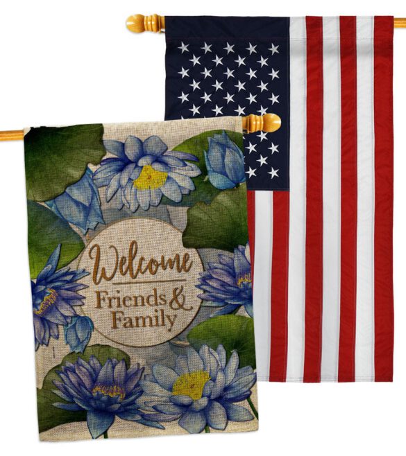 Blue Lotus - Sweet Home Inspirational Vertical Impressions Decorative Flags HG120250 Made In USA - Image 36
