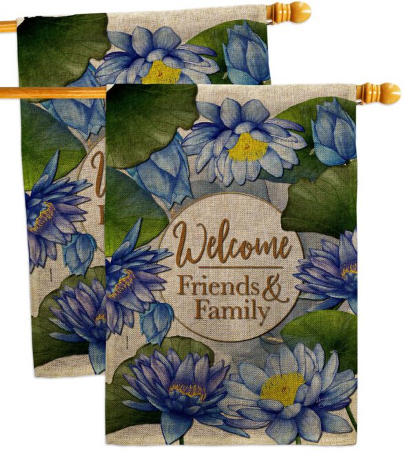 Blue Lotus - Sweet Home Inspirational Vertical Impressions Decorative Flags HG120250 Made In USA - Image 33