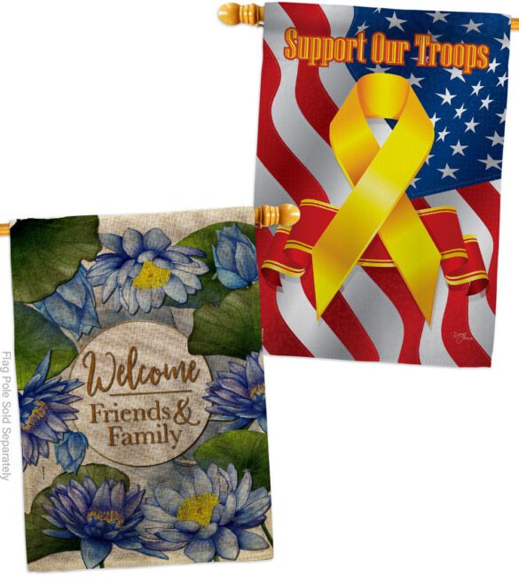 Blue Lotus - Sweet Home Inspirational Vertical Impressions Decorative Flags HG120250 Made In USA - Image 35
