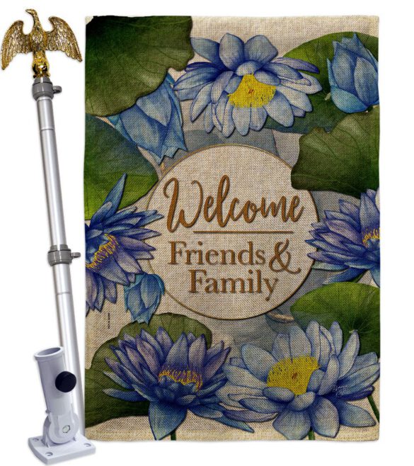 Blue Lotus - Sweet Home Inspirational Vertical Impressions Decorative Flags HG120250 Made In USA - Image 41
