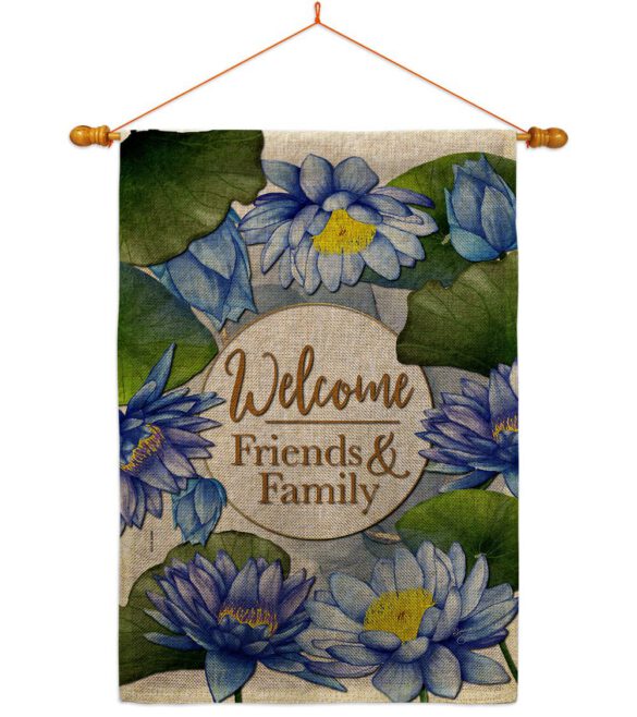 Blue Lotus - Sweet Home Inspirational Vertical Impressions Decorative Flags HG120250 Made In USA - Image 42
