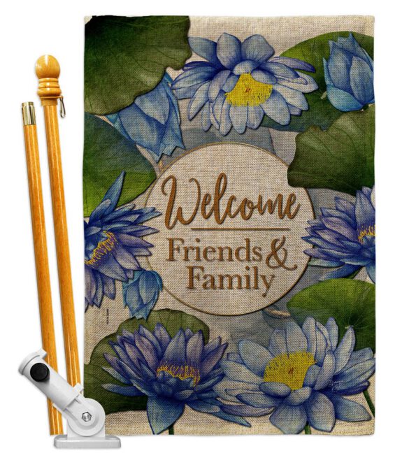 Blue Lotus - Sweet Home Inspirational Vertical Impressions Decorative Flags HG120250 Made In USA - Image 26
