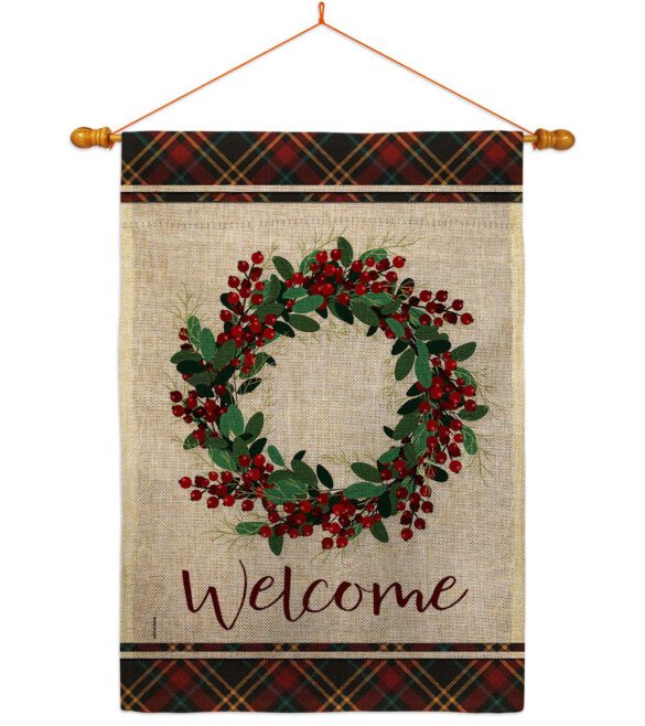 Berries Wreath - Sweet Home Inspirational Vertical Impressions Decorative Flags HG170026 Made In USA - Image 24
