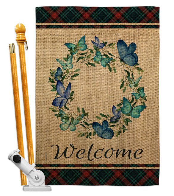 Butterflies Wreath - Sweet Home Inspirational Vertical Impressions Decorative Flags HG170029 Made In USA - Image 5