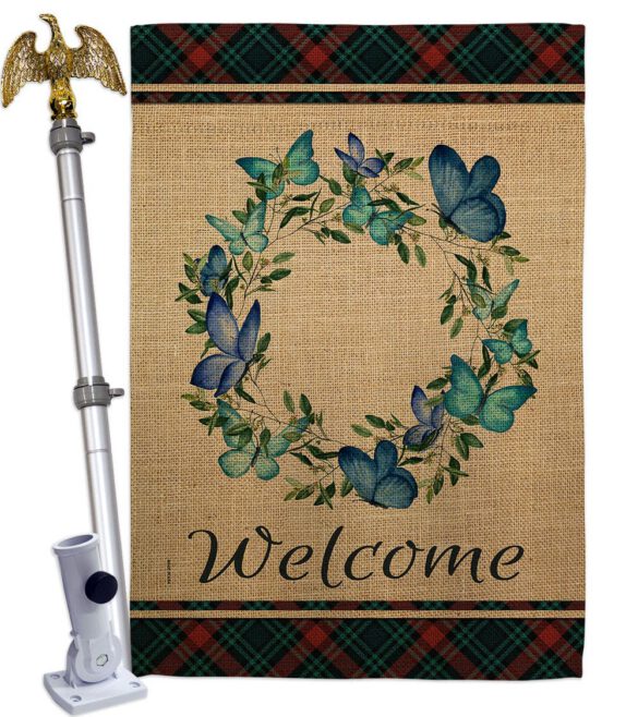 Butterflies Wreath - Sweet Home Inspirational Vertical Impressions Decorative Flags HG170029 Made In USA - Image 11