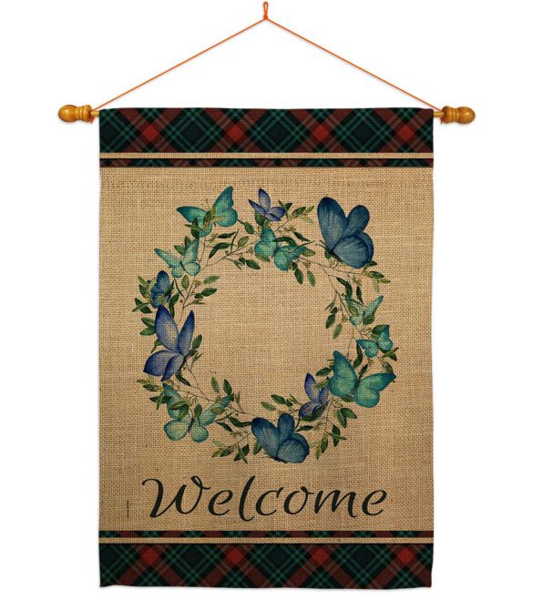Butterflies Wreath - Sweet Home Inspirational Vertical Impressions Decorative Flags HG170029 Made In USA - Image 12