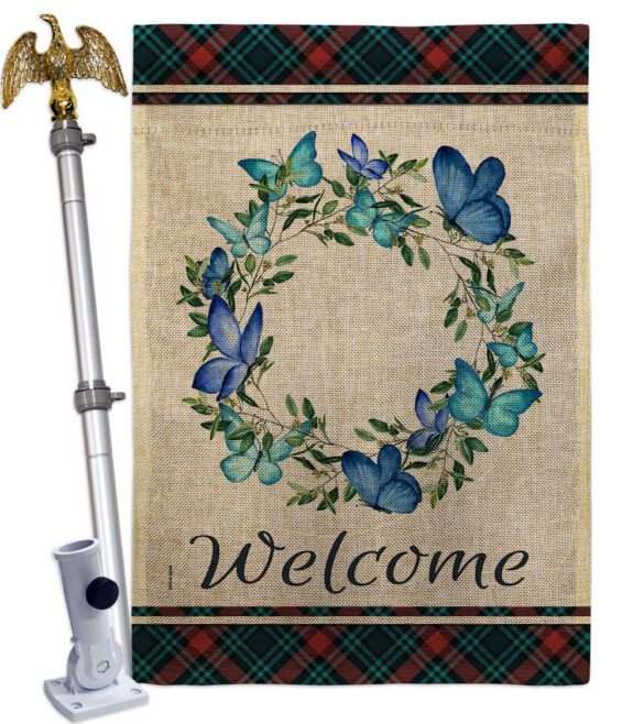 Butterflies Wreath - Sweet Home Inspirational Vertical Impressions Decorative Flags HG170029 Made In USA - Image 23