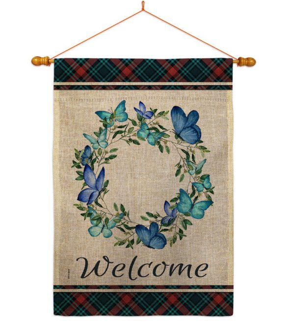 Butterflies Wreath - Sweet Home Inspirational Vertical Impressions Decorative Flags HG170029 Made In USA - Image 24