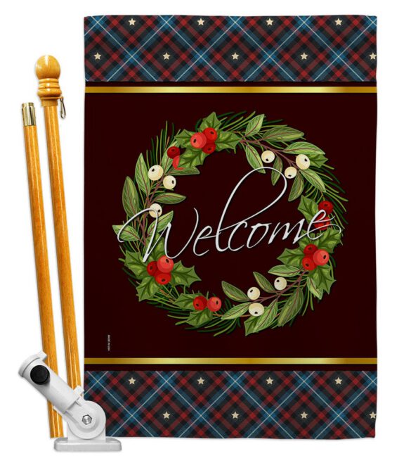 Christmas Berry Wreath - Sweet Home Inspirational Vertical Impressions Decorative Flags HG170030 Made In USA - Image 5