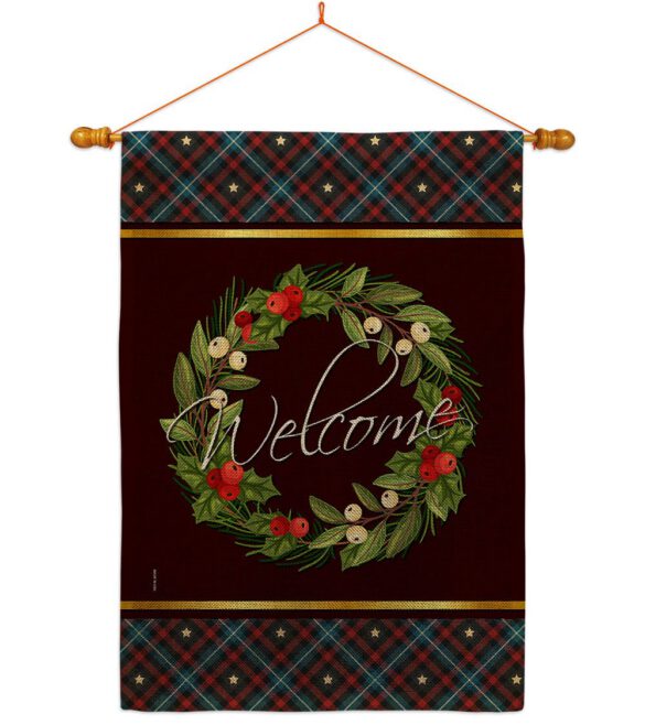 Christmas Berry Wreath - Sweet Home Inspirational Vertical Impressions Decorative Flags HG170030 Made In USA - Image 24