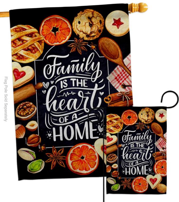 Family is Heart - Sweet Home Inspirational Vertical Impressions Decorative Flags HG100076 Made In USA - Image 3