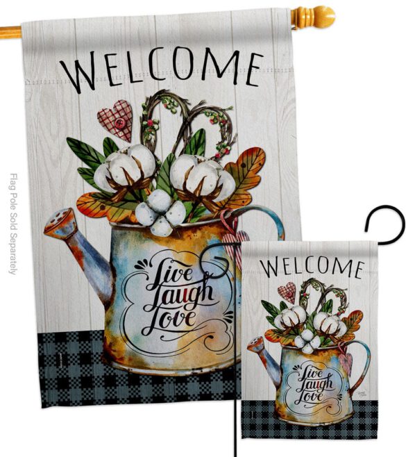 Cotton Bouquet - Sweet Home Inspirational Vertical Impressions Decorative Flags HG100079 Made In USA - Image 3