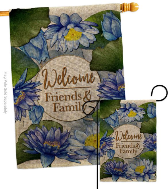 Blue Lotus - Sweet Home Inspirational Vertical Impressions Decorative Flags HG120250 Made In USA - Image 24