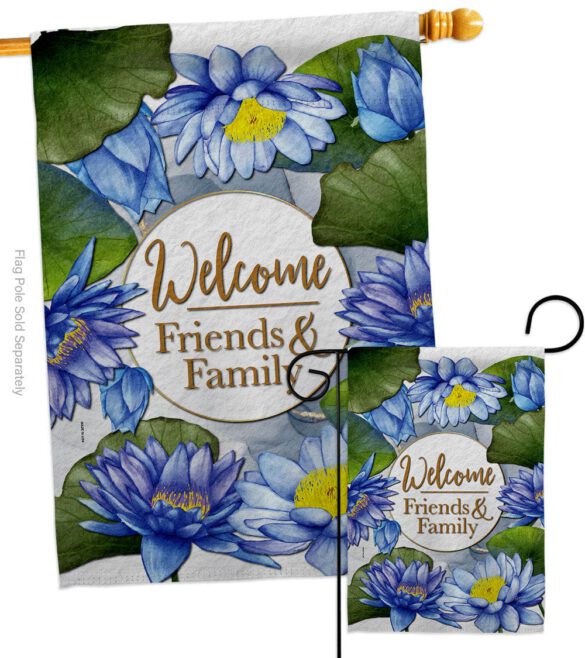 Blue Lotus - Sweet Home Inspirational Vertical Impressions Decorative Flags HG120250 Made In USA - Image 3