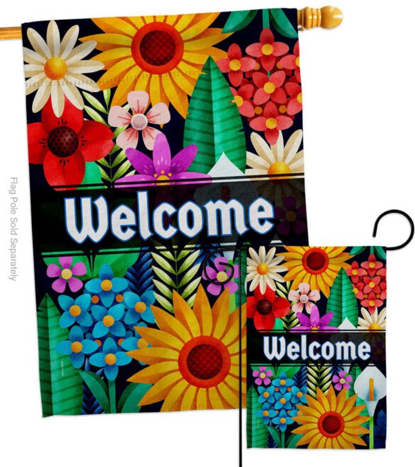 Colorful Floral - Sweet Home Inspirational Vertical Impressions Decorative Flags HG137515 Made In USA - Image 3