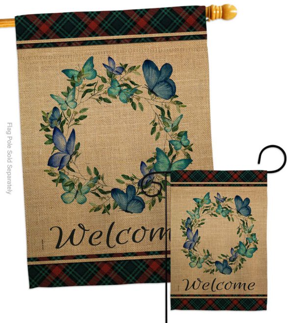 Butterflies Wreath - Sweet Home Inspirational Vertical Impressions Decorative Flags HG170029 Made In USA - Image 3