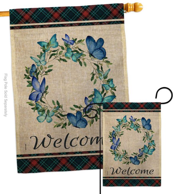 Butterflies Wreath - Sweet Home Inspirational Vertical Impressions Decorative Flags HG170029 Made In USA - Image 15