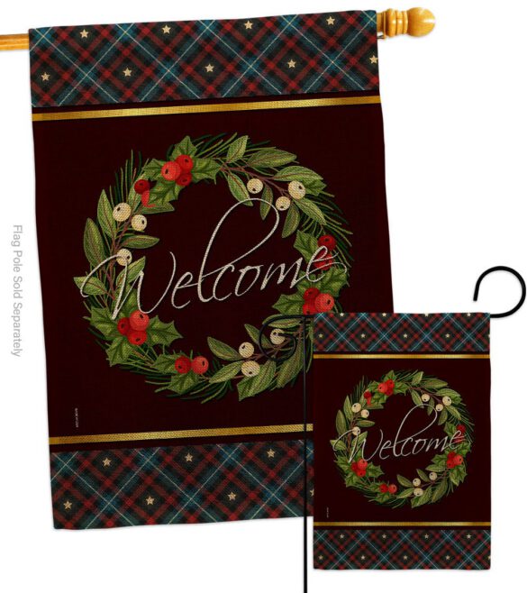 Christmas Berry Wreath - Sweet Home Inspirational Vertical Impressions Decorative Flags HG170030 Made In USA - Image 15
