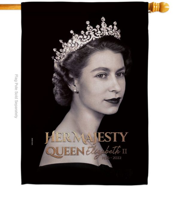 Her Majesty Queen - Sympathy Inspirational Horizontal Impressions Decorative Flags HG180311 Made In USA - Image 2