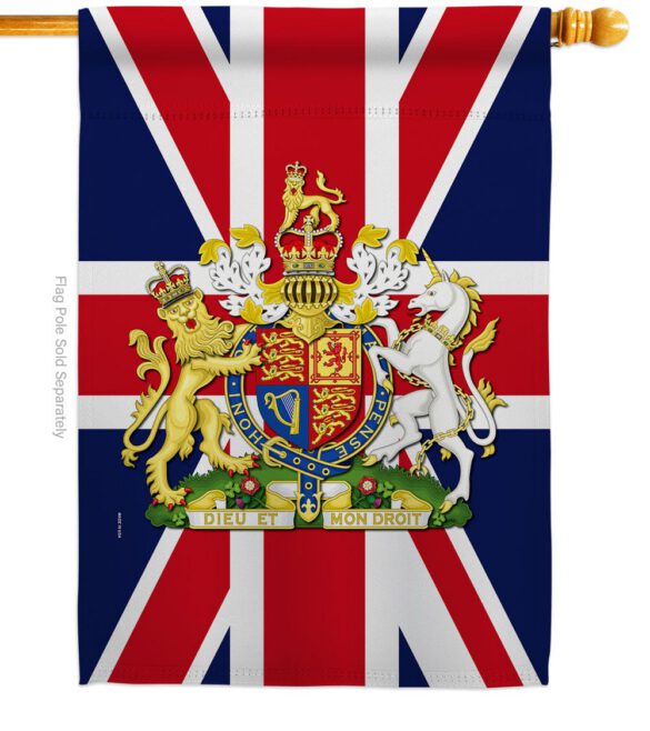 Coat Of Arms Of United Kingdom - Expression Inspirational Vertical Impressions Decorative Flags HG180324 Made In USA - Image 2