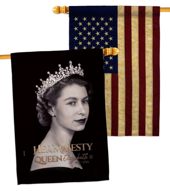 Her Majesty Queen - Sympathy Inspirational Horizontal Impressions Decorative Flags HG180311 Made In USA - Image 8
