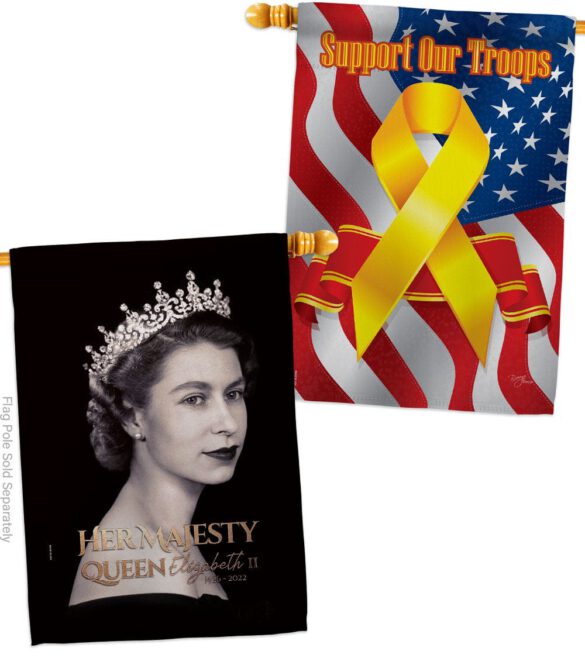 Her Majesty Queen - Sympathy Inspirational Horizontal Impressions Decorative Flags HG180311 Made In USA - Image 14