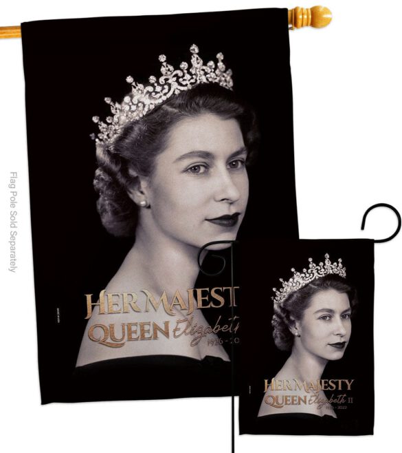 Her Majesty Queen - Sympathy Inspirational Horizontal Impressions Decorative Flags HG180311 Made In USA - Image 3