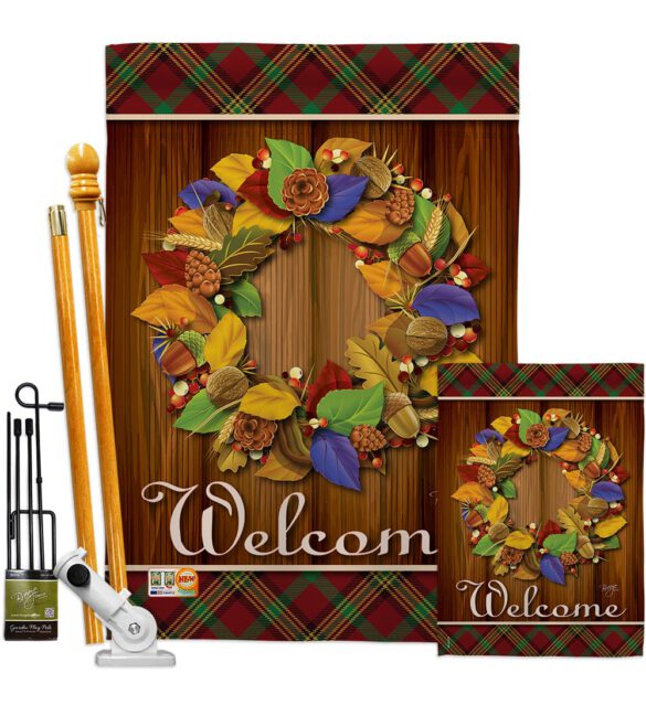 Fall Wreath - Thanksgiving Fall Vertical Impressions Decorative Flags HG113036 Imported - Image 6