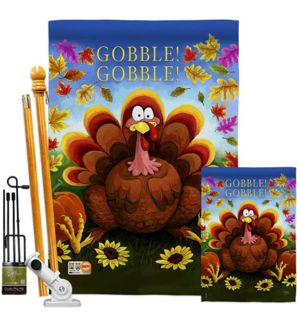 Gobble - Thanksgiving Fall Vertical Impressions Decorative Flags HG113051 Made In USA - Image 6