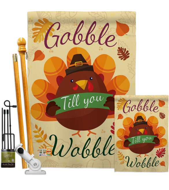 Gobble Till you Wabble - Thanksgiving Fall Vertical Impressions Decorative Flags HG113063 Made In USA - Image 6