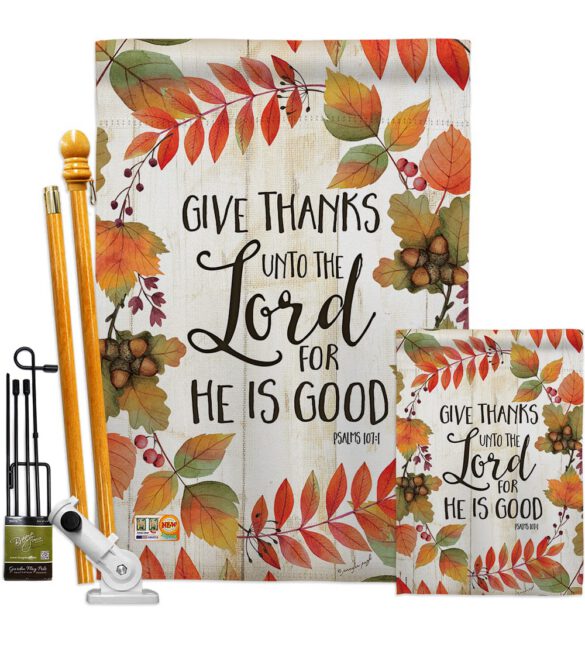 Give Thanks Unto the Lord - Thanksgiving Fall Vertical Impressions Decorative Flags HG113069 Made In USA - Image 6
