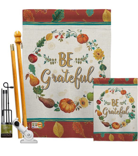 Be Grateful - Thanksgiving Fall Vertical Impressions Decorative Flags HG113071 Made In USA - Image 7