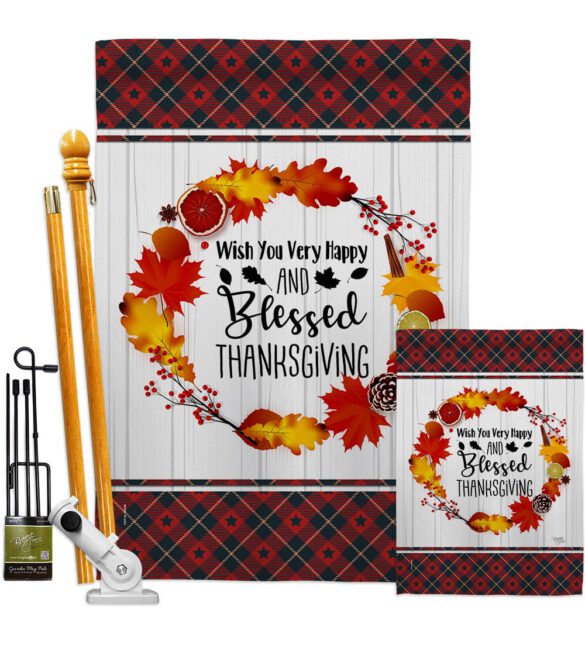Blessed Thanksgiving - Thanksgiving Fall Vertical Impressions Decorative Flags HG113085 Made In USA - Image 6