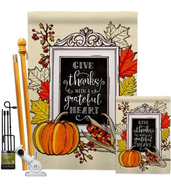 Grateful Heart - Thanksgiving Fall Vertical Impressions Decorative Flags HG113113 Made In USA - Image 6