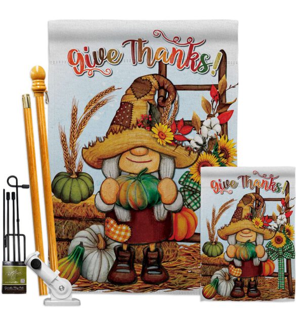 Give Thanks - Thanksgiving Fall Vertical Impressions Decorative Flags HG130417 Made In USA - Image 6